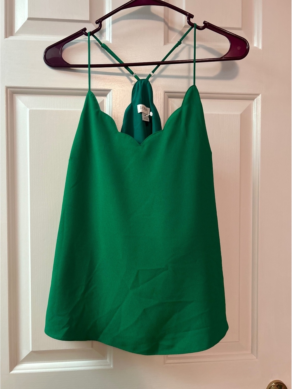 J.Crew Green Scalloped Edge Camisole Top Size 6